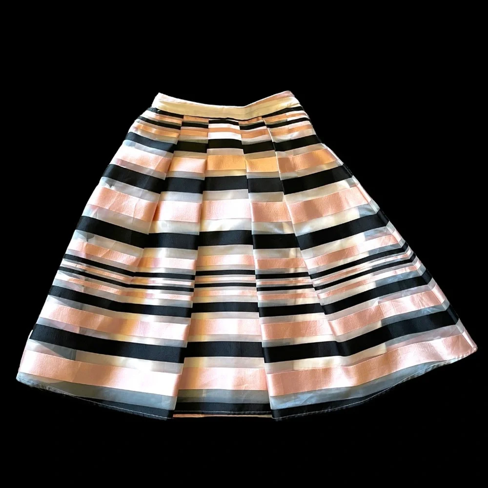 Pink Tartan Satin Stripe Full Skirt - Picture 5 of 13